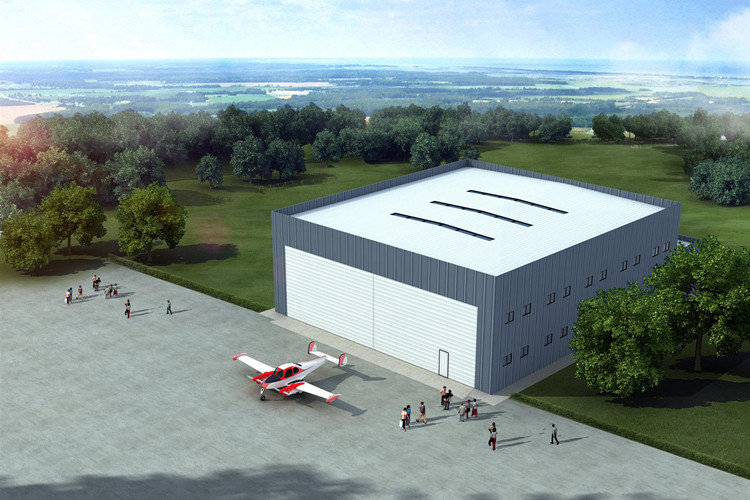 Edif&iacute;cio de hangar de a&ccedil;o