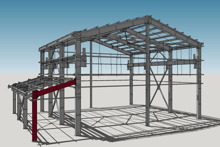 Estrutura de aço do armazém leve personalizado com desenho CAD