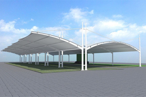 Edifício de aço leve com estrutura de membrana para estacionamento de automóveis