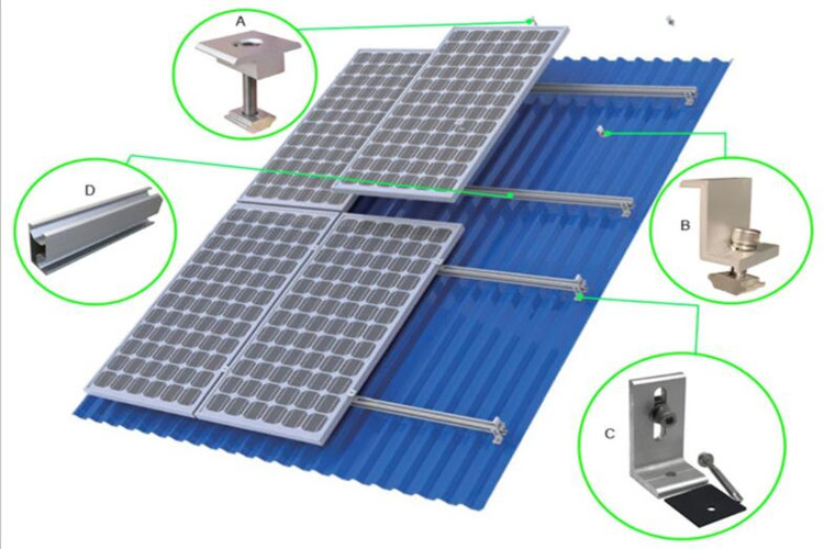 Oficina de estrutura de aço leve com sistema de painel solar