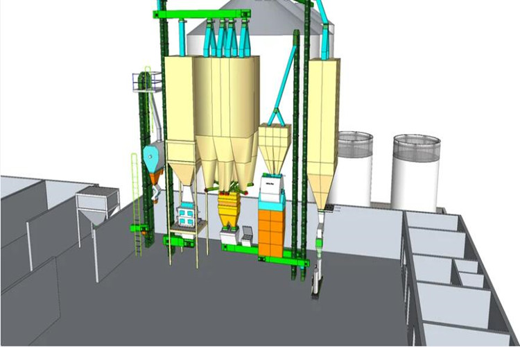 Construção de aço pré-fabricada econômica para moinho de ração