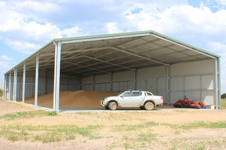 Galvanização galpão de aço pré-fabricado para armazenamento de grãos