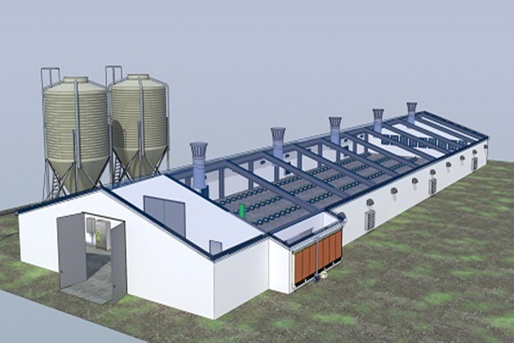 Fazenda de frango pr&eacute;-fabricada