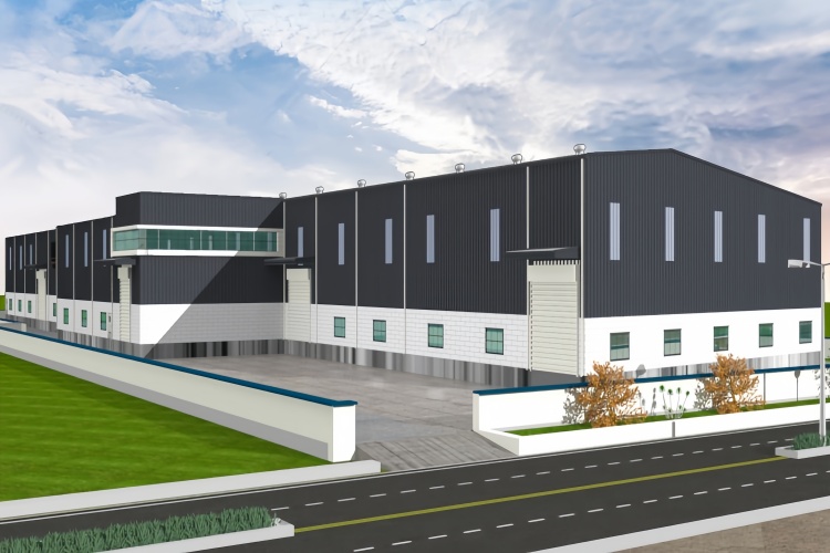 Armazém de estrutura de aço de armazém fabricada para centro de distribuição e logística