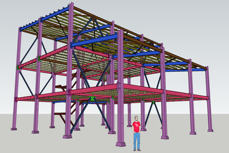 Estrutura de aço pré-fabricada de design econômico para oficina de produção